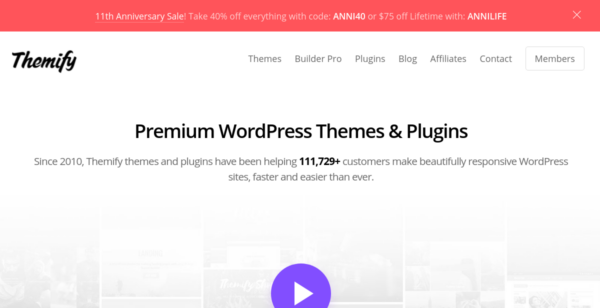 15% Off all themes at Themify