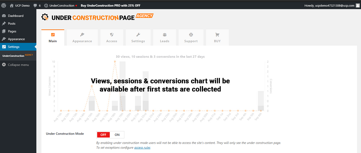 Under Construction Page Chart